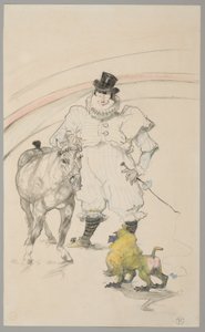 W cyrku: tresowany kucyk i pawian autorstwa Henri de Toulouse-Lautrec