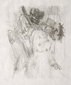 U podnóża Synaju: aresztowanie Schlomé Fuss autorstwa Henri de Toulouse-Lautrec