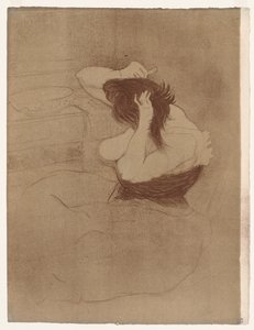 Elles: Kobieta czesząca włosy autorstwa Henri de Toulouse-Lautrec