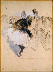 Goulue i Valentin le Desosse w Moulin de la Galette autorstwa Henri de Toulouse Lautrec