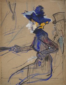 Jane Avril w Divan Japonais autorstwa Henri de Toulouse-Lautrec
