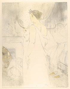 Patrząca w lustro, z „Elles” autorstwa Henri de Toulouse-Lautrec