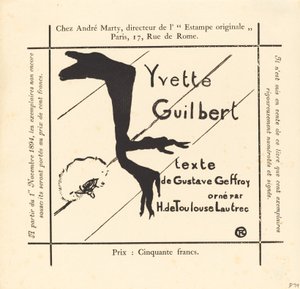 Reklama albumu Yvette Guilbert autorstwa Henri de Toulouse Lautrec