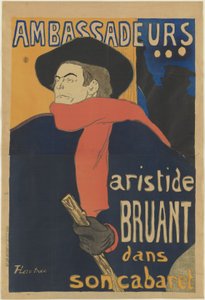 Ambasadorzy: Aristide Bruant, 1892 autorstwa Henri de Toulouse Lautrec