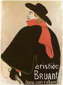 Aristide Bruant w swoim kabarecie, plakat, 1893.