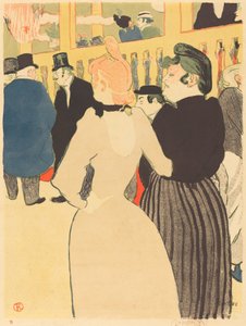 W Moulin Rouge, la Goulue i jej siostra autorstwa Henri de Toulouse Lautrec