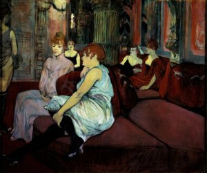 W salonie rue des Moulins autorstwa Henri de Toulouse Lautrec