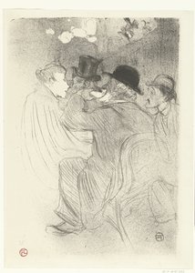 Bezoekers w kawiarni Moulin Rouge W Moulin Rouge. Szorstkie! Prawdziwy szorstki! autorstwa Henri de Toulouse Lautrec