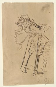 Karykatura żołnierza trzymającego odznaczenie autorstwa Henri de Toulouse-Lautrec