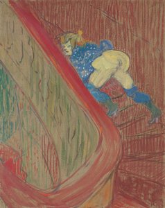 Na schodach Rue des Moulins, 1893 autorstwa Henri de Toulouse Lautrec
