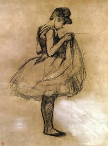 Tänzerin, die ihr Trikot anpasst von Henri de Toulouse Lautrec