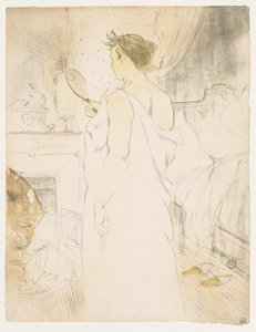 Elles: Kobieta z lusterkiem, 1896. autorstwa Henri de Toulouse Lautrec