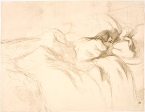 Leżąca Kobieta, Budzik autorstwa Henri de Toulouse Lautrec