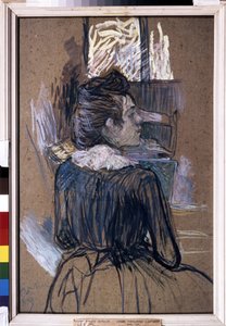 Kobieta przy oknie. Rysunek Henri de Toulouse-Lautreca (Toulouse Lautrec autorstwa Henri de Toulouse Lautrec
