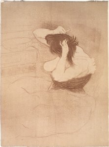 Kobieta czesząca włosy, fryzura autorstwa Henri de Toulouse-Lautrec