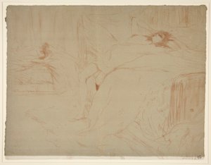 Femme sur le dos, lassitude (Kobieta leżąca na plecach, Znużenie), z serii Elles autorstwa Henri de Toulouse-Lautrec