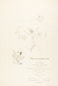 Le krokodyl, Menu autorstwa Henri de Toulouse-Lautrec