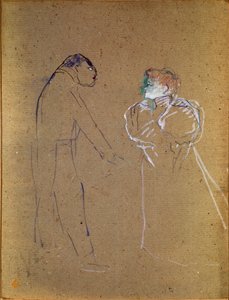 Lucien Germain Guitry (1860-1925) i Jeanne Granier. Rysunek Henri de Toulouse-Lautreca (Toulouse Lautrec autorstwa Henri de Toulouse Lautrec
