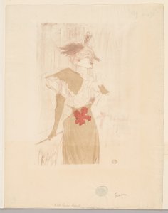 Mademoiselle Marcelle Pożyczkodawca, stojący autorstwa Henri de Toulouse-Lautrec