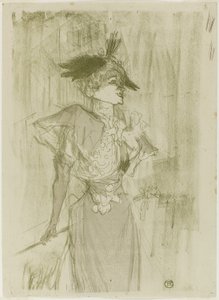 Mademoiselle Marcelle Pożyczkodawca, stojący autorstwa Henri de Toulouse-Lautrec