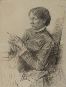 Portret Madame la Comtesse Adele de Toulouse-Lautrec, 1882 (węgiel na papierze) autorstwa Henri de Toulouse Lautrec