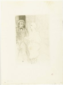 Portret van aktorów Léonie Yahne w Henri Mayer w toneelstuk Wiek Trudny Yahne i Mayer w trudnym wieku autorstwa Henri de Toulouse Lautrec