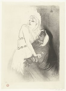 Portret van aktorki Sarah Bernhardt w toneelstuk Fedre (Fedra) W okresie renesansu. Sarah Bernhardt w Fedrai autorstwa Henri de Toulouse Lautrec