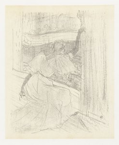 Portret van aktorka Yvette Guilbert buigend voor het publishingk Yvette Guilbert wita publiczność Yvette Guilbert: seria angielska (tytuł serii) autorstwa Henri de Toulouse Lautrec