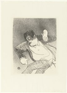 Portret van komika Caudieux tańczy w Petit Casino Kasyno Caudieux Petit Koncert w kawiarni (tytuł serii) autorstwa Henri de Toulouse Lautrec