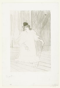 Portret piosenkarki Cecy Loftus na scenie w teatrze Cecy Loftus autorstwa Henri de Toulouse Lautrec