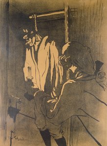 The Hanging, plakat ilustrujący epizod afery Calas wg powieści A. Siegela „Les Drames de Toulouse”, 1892 (litografia kolorowa)