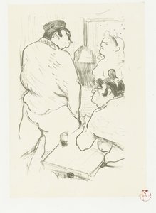 Dwie kobiety i mężczyzna w burdelu La Terror de Grenelle autorstwa Henri de Toulouse Lautrec