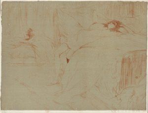 Kobieta leżąca na plecach, znużenie, tablica dziesiąta od Elles autorstwa Henri de Toulouse-Lautrec