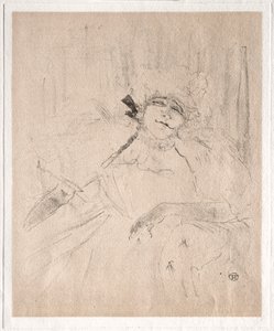 Yvette Guilbert: Stara piosenka, 1898. autorstwa Henri de Toulouse Lautrec