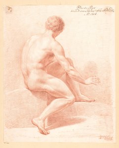 Siedzący akt męski, widziany z tyłu (3. nagroda 1806) autorstwa Henricus Franciscus Wiertz