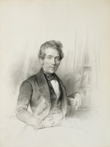 Portret Louisa Johannesa Herckenratha, konsula w Teksasie, 1843 (kreda, estompe, ołówek, akwarela) autorstwa Henricus Wilhelmus Couwenberg