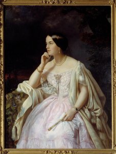 Portret panny Harriet Howard. Portret Elizabeth Ann Haryett (1823-1865) Maitres Napoleona III. Obraz Henriette Nee Cappelaere Jacott (XIX wiek) autorstwa Henriette Jacott Cappellaere