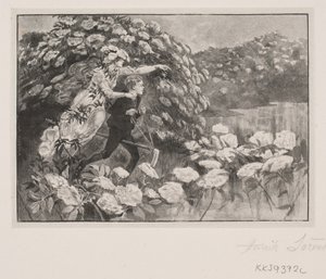 Ilustracja do H. C. Andersena: „Hyldemother” autorstwa Henrik Arnold Hamilkar Sørensen