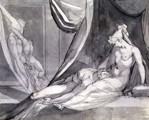 Ciało Sarpedona sprowadzone do domu przez Śmierć i Sen („Iliada”, księga XVII, 682) autorstwa Johann Heinrich Füssli