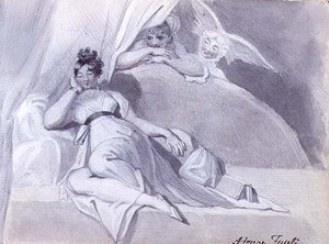 Sen Tytanii, ok.1809-13 (ołówek i pranie) autorstwa Johann Heinrich Füssli