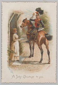 „Toast za ciebie, piękna damo! Wesołych Świąt dla Ciebie” (Kartka świąteczna) autorstwa Henry Payne