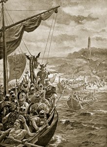 Atak Duńczyków na Irlandię, ilustracja z „Hutchinson