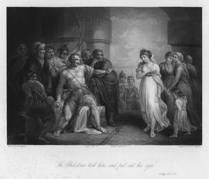 Samson i Dalila, sędziowie XVI, 21 lat (rycina)
