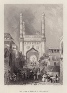 Char Minar, Hydrabad (kolor lito)