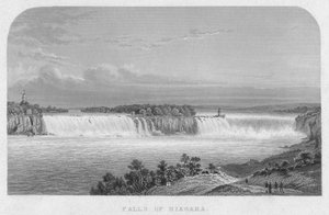 Wodospady Niagary, połowa XIX wieku.
