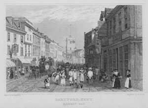 Dzień targowy, Dartford, Kent (grawerowanie)
