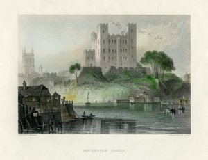 Zamek Rochester, Kent, połowa XIX wieku.