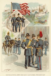 Mundury armii i marynarki Stanów Zjednoczonych, dzień dzisiejszy (kolor lito) autorstwa Henry Alexander (after) Ogden