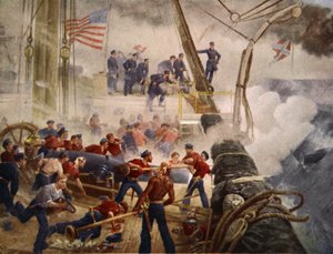 Farragut nad Hartford w Mobile Bay, 5 sierpnia 1864 r