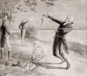 Pojedynek Burr?-Hamilton 11 lipca 1804 roku, z The History of Our Country, opublikowanej w 1905 roku